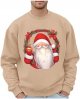 Men's Christmas Graphic Print Pullover Hoodie | Festive No Hood Sweatshirt round Neck