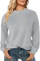 Womens Sweatshirts Cotton Crew Neck Casual Long Sleeve Pullover Tops