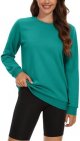 Women's Lined Sweatshirt Cotton Pullover Fall Casual Long Sleeve Warm Tops