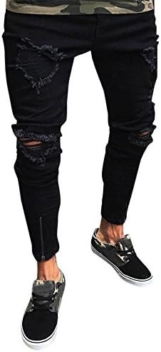 Men's Classic Multi-Pocket Pure Colour Jean with Zipper Pocket Jean Trouser Solid Fashion Jean Men Relaxed fit Jeans