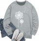 Womens Dandelion Sweatshirt Casual Loose Pullover Tops Long Sleeve Graphic Tee Shirt Blue