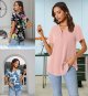 Women's Tops Short Sleeve Chiffon Blouses Summer Shirts Dressy Tunics Casual Button Tee