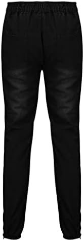 Men's Athletic Fit Stretch Jean Pure Colour Jeans with Zipper Pocket Jean Trouser Solid Fashion Big and Tall Mens