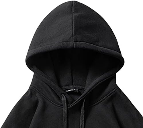 Mens Solid Color Matching Pocket Lace Up Hooded Pullover Sweater Coat Clothes Top Athletic Hoodies for Men