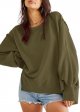 Women's Oversized Sweatshirts Crew Neck Long Sleeve Side Slit Pullovers Sweatshirt Casual Fall Clothes Sweater