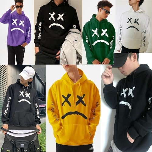 Men's Pullover Hoodie Sweatshirts Cotton Graphic Casual Streetwear