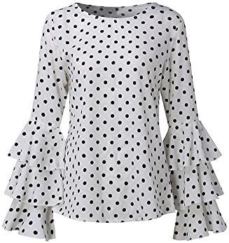 Blouse Casual Sleeve Ladies Fashion Dot Polka Loose Tops Shirt Women's Women's Blouse Shirts Pack Women