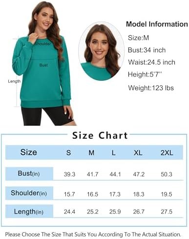 Women's Lined Sweatshirt Cotton Pullover Fall Casual Long Sleeve Warm Tops