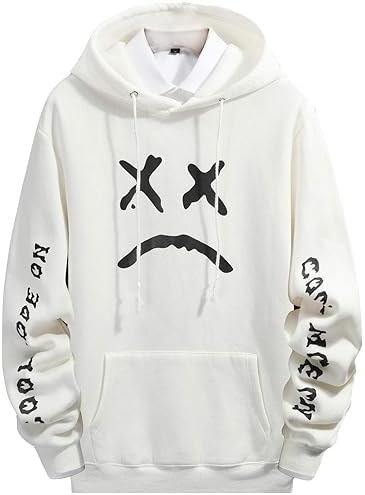 Men's Pullover Hoodie Sweatshirts Cotton Graphic Casual Streetwear