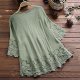 Women Vintage Lace Patchwork Bow V Neck Three Quarter Blouses Top T Shirt Womens Casual Long Sleeve Top