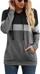 Womens Sweatshirts Long Sleeve Casual Color Block Pullover Hoodies Fall Outfits Clothes